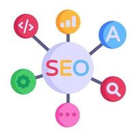 Grab this editable flat icon of seo marketing vector