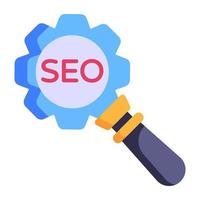 un icono plano de moda de seo, vector editable