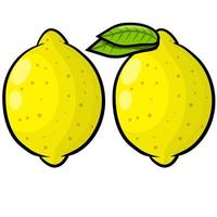 limón. fruta agria amarilla vectorial aislada en blanco vector