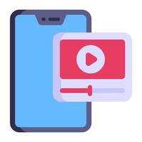 Grab this editable flat icon of online video vector