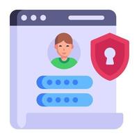 Modern flat style icon of profile security vector