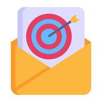 Trendy flat style icon of target mail vector