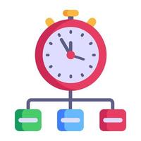 Trendy flat icon of distributed time, editable vector