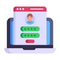 Modern flat icon of user login with editable facility vector