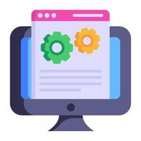 A trendy flat icon of web management vector
