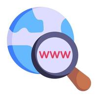 Www, web domain flat icon design vector