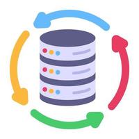 Worldwide data hosting, flat icon of data vector