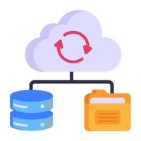 Worldwide data hosting, flat icon of data vector