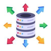 Worldwide data hosting, flat icon of data vector