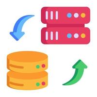 Worldwide data hosting, flat icon of data vector