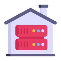 Worldwide data hosting, flat icon of data vector