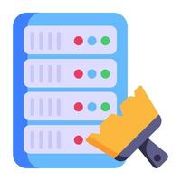 Worldwide data hosting, flat icon of data vector