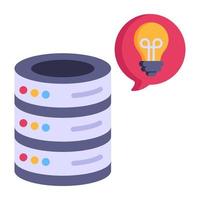 Worldwide data hosting, flat icon of data vector