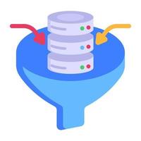 Worldwide data hosting, flat icon of data vector