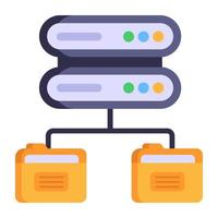 Worldwide data hosting, flat icon of data vector