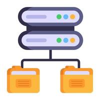 Worldwide data hosting, flat icon of data vector