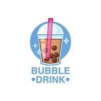 bubble drink logo on white background vector illustration