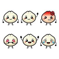 Cute dimsum characters vector illustration