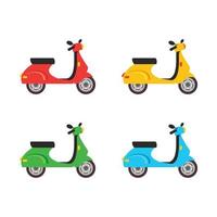 conjunto de colección de scooters ilustración vectorial vector