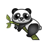 panda climbing tree vector illustration