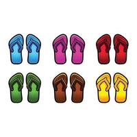 Flip flop pair, vector isolated, slippers