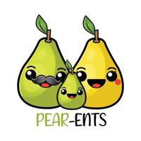 Pear Parents vector illustration on white background