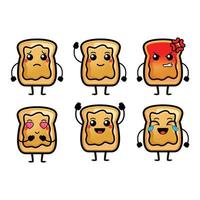 peanut jam loaf bread character vector