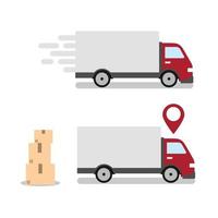 delivery truck on white background vector