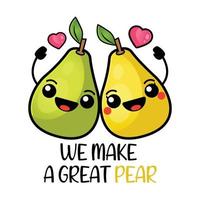 The Perfect Pair of Pear Valentine's Day Card vector