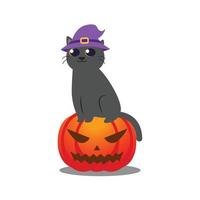 ilustración de dibujos animados de vector de gato de halloween