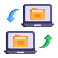 Have a look at this editable flat icon of file exchange vector