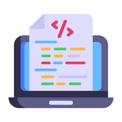Programming file, flat icon of metadata