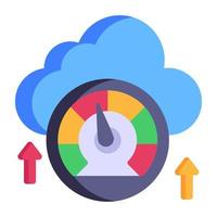 A well-designed flat icon of cloud performance vector