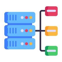 Worldwide data hosting, flat icon of data vector
