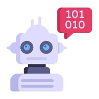 Ai technology, flat icon of robot transformation vector