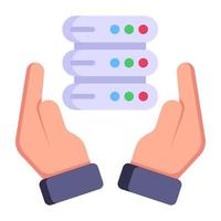 Worldwide data hosting, flat icon of data vector