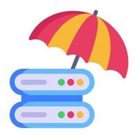 Worldwide data hosting, flat icon of data vector