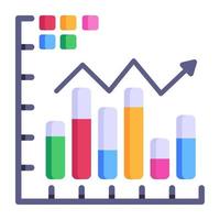 Person presenting business chart, flat icon of data analyst vector