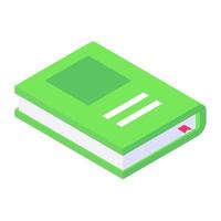 obtener conocimiento por libros, icono isométrico vector