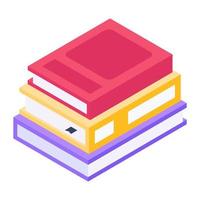 obtener conocimiento por libros, icono isométrico vector