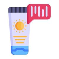 Product code flat icon, sunblock with code vector