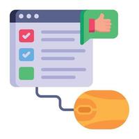 Modern flat style icon of website feedback vector