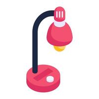 Icon of table lamp in modern isometric design vector