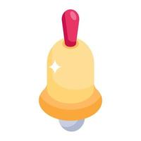 Bell icon in isometric design vector