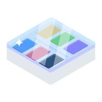 paleta de colores, un icono de diseño de colores de pintura vector