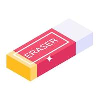 An icon design of eraser, vector in trendy editable style