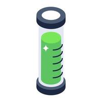 Fluid in a flask, isometric icon of lab chemical vector