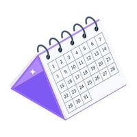 Editable design of calendar icon, editable vector