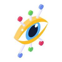 A mechanical eye in isometric design, cyber eye vector