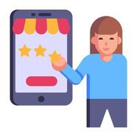 Customer reviews of shopping, flat icon of online ratings vector